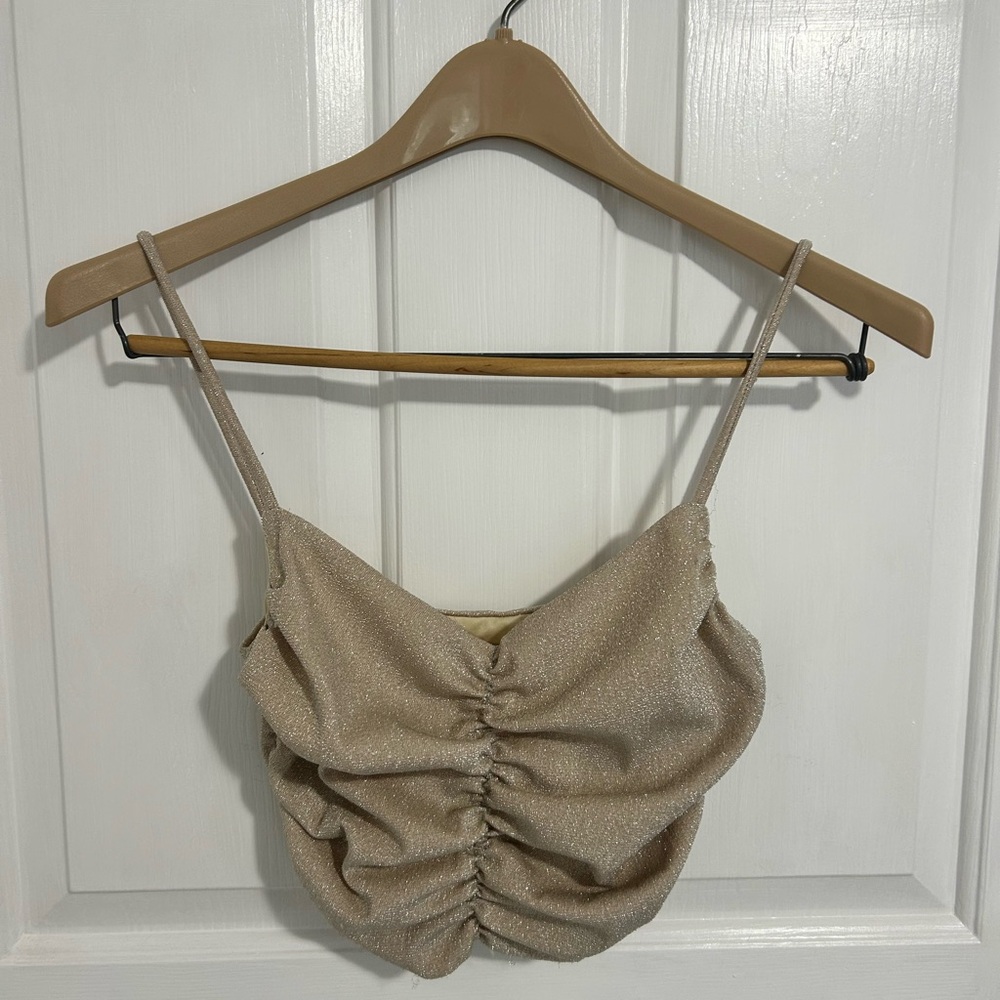 Princess Polly ruched, glitter crop top